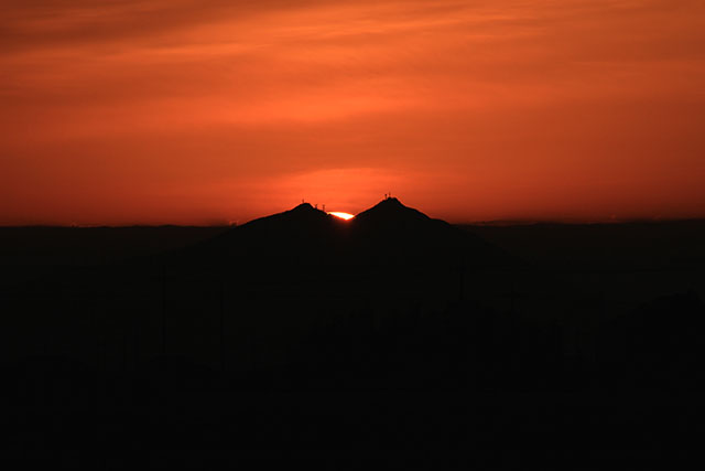 筑波山山頂からの日の出