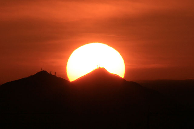 筑波山山頂からの日の出